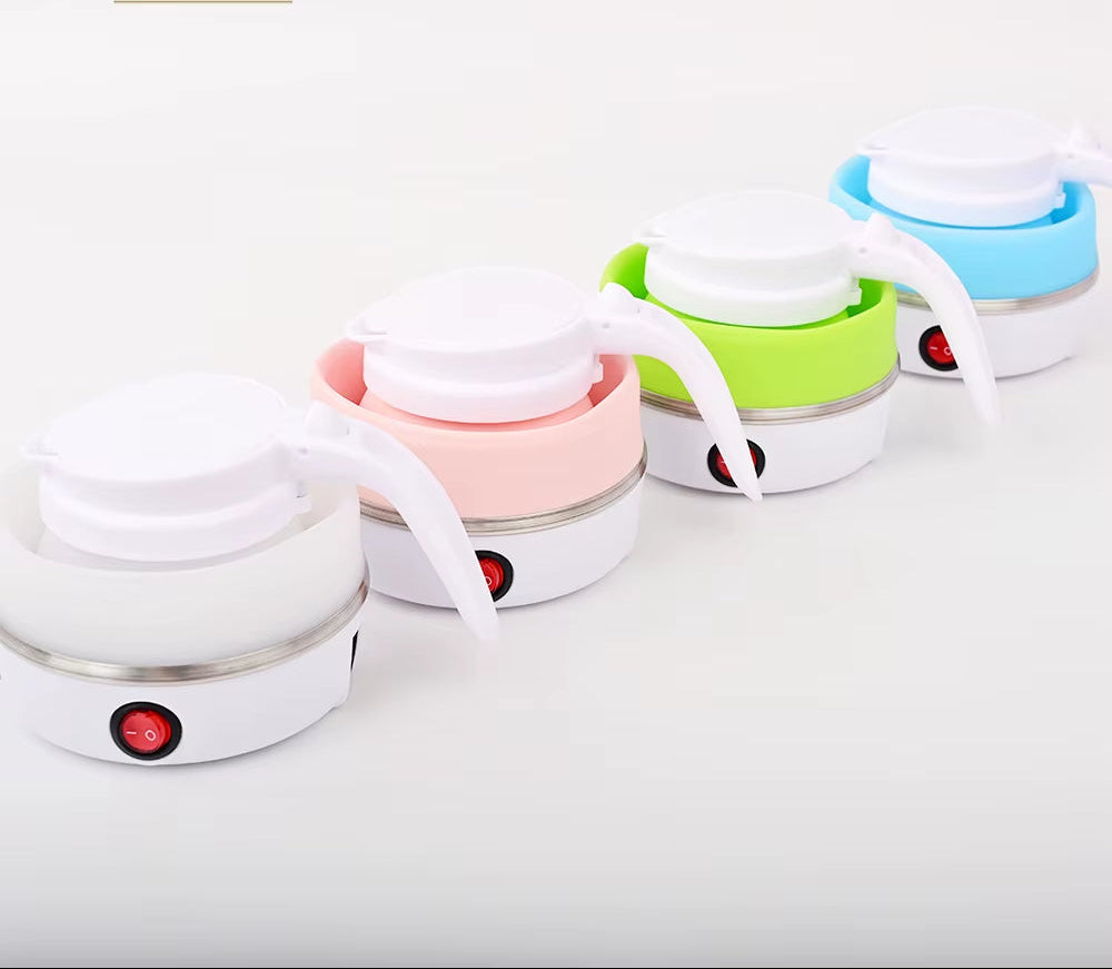 0.6L Mini Foldable Electric Kettle Portable Electric Kettle Household Travel Water Heater Silicone Compression 110V-220V