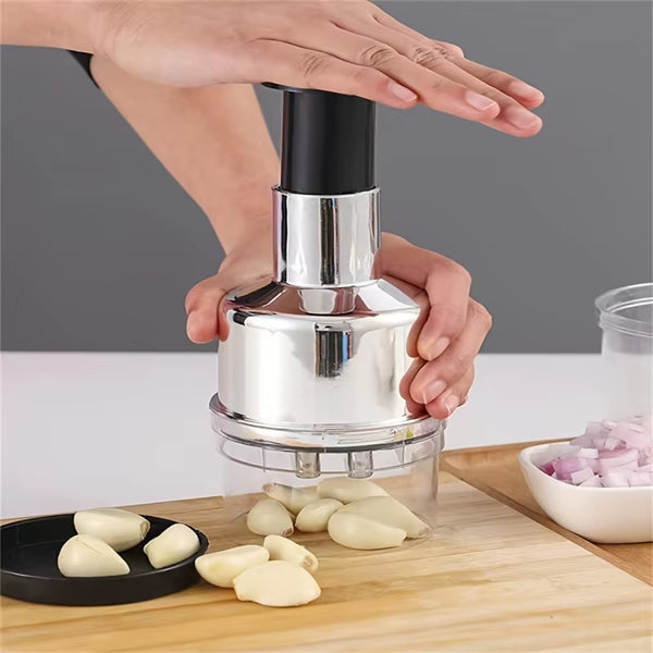 Stainless Steel Garlic Press – Manual Mincer & Crusher