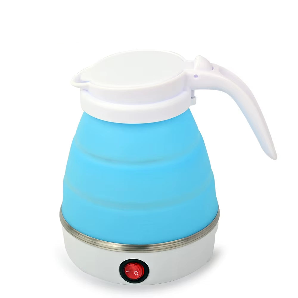 0.6L Mini Foldable Electric Kettle Portable Electric Kettle Household Travel Water Heater Silicone Compression 110V-220V
