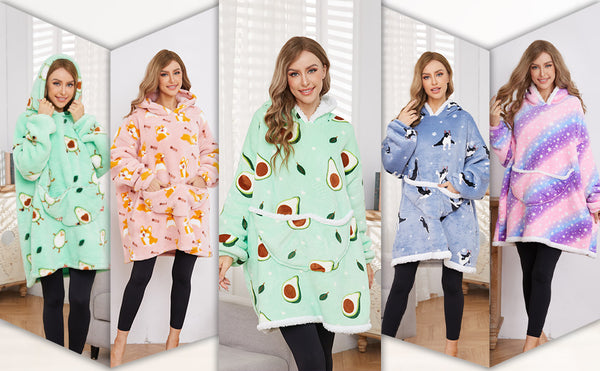 Warm Fleece Blanket Hoodie There's a design for everyone, so you can stay cozy while making a fashion statement.