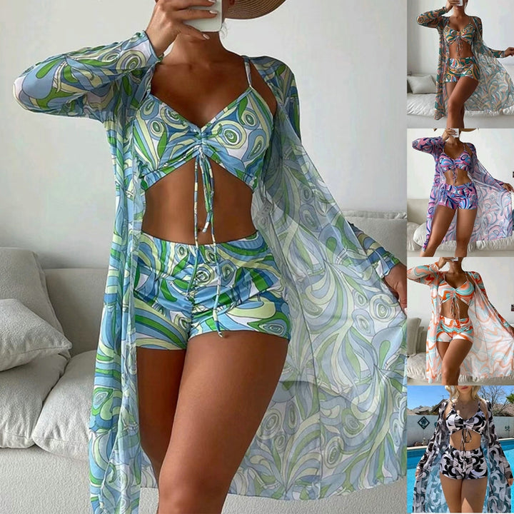 Swimsuit Female Split Three-piece Set High Waist |Crezy Line | 